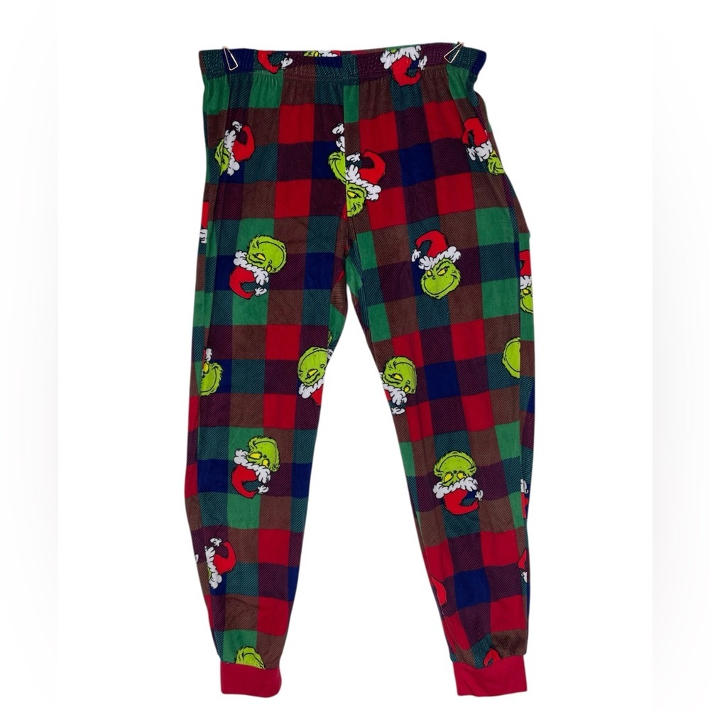 Dr. Seuss The Grinch Christmas Pajama Pants Red Green Plaid Christmas Small